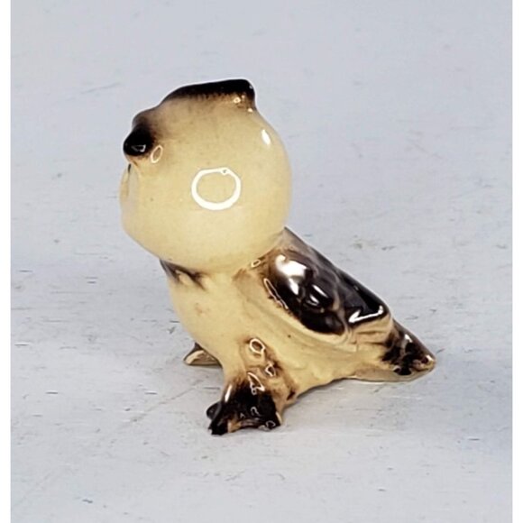 Hagen Renaker Barn Owl Grey Horned Brown Baby Miniature Figurine Set - Picture 9 of 12